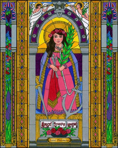 Wall Frame Gold, Matted - St. Philomena by B. Nippert