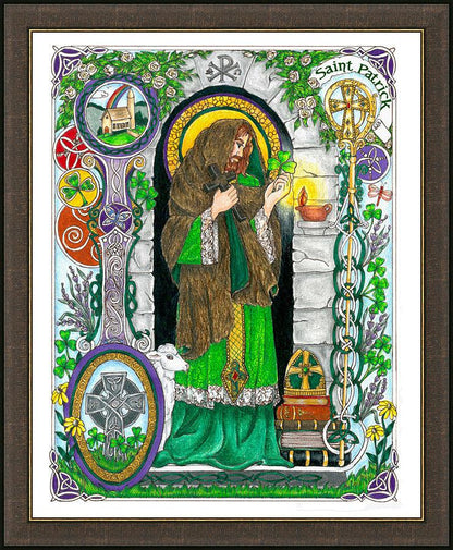 Wall Frame Espresso - St. Patrick by Brenda Nippert - Trinity Stores