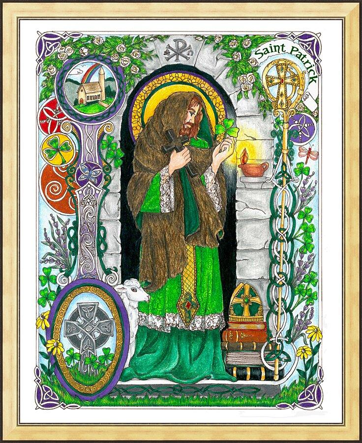 Wall Frame Gold - St. Patrick by Brenda Nippert - Trinity Stores