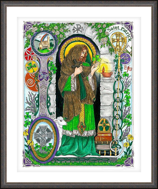 Wall Frame Espresso, Matted - St. Patrick by B. Nippert