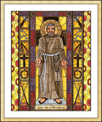Wall Frame Gold - St. Padre Pio by B. Nippert