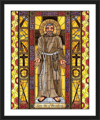 Wall Frame Black - St. Padre Pio by B. Nippert