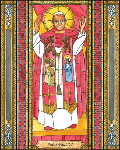 Wall Frame Gold, Matted - St. Paul VI by B. Nippert