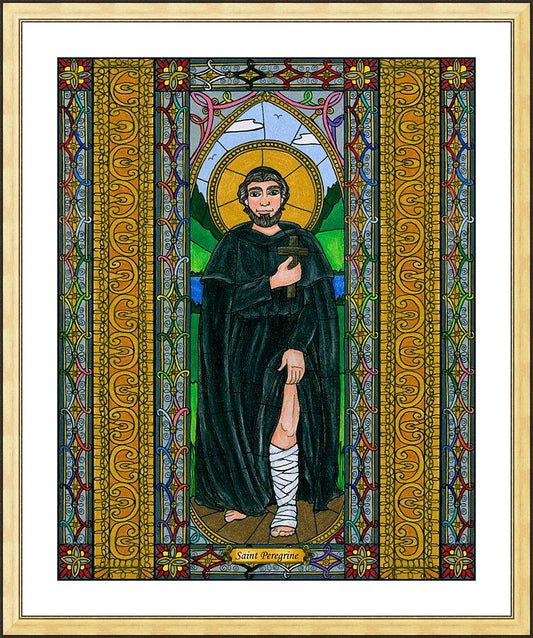 Wall Frame Gold, Matted - St. Peregrine by B. Nippert