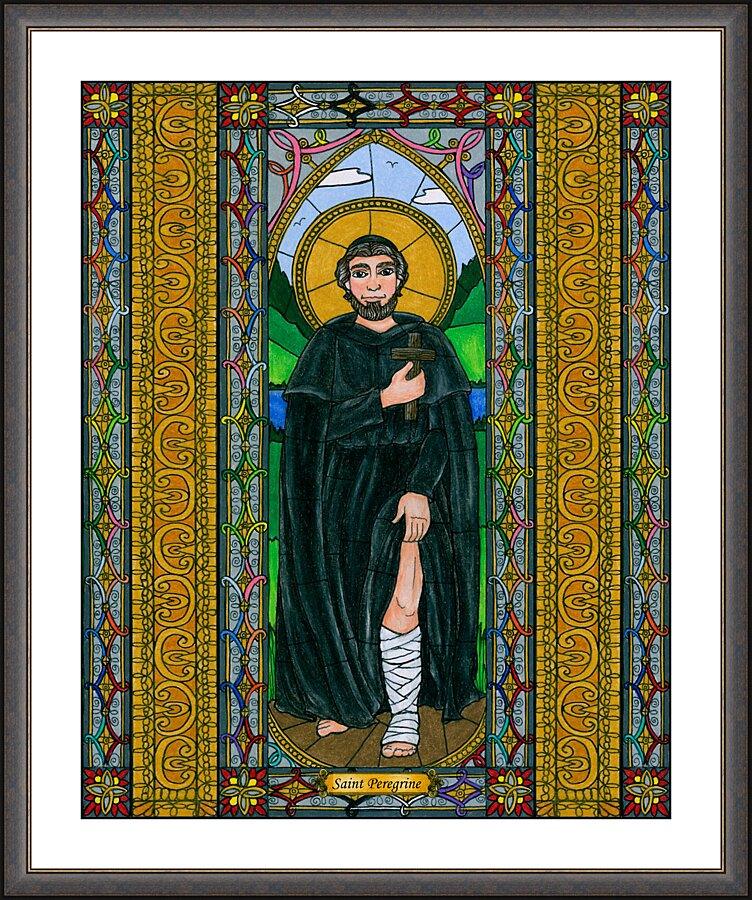 Wall Frame Espresso, Matted - St. Peregrine by B. Nippert