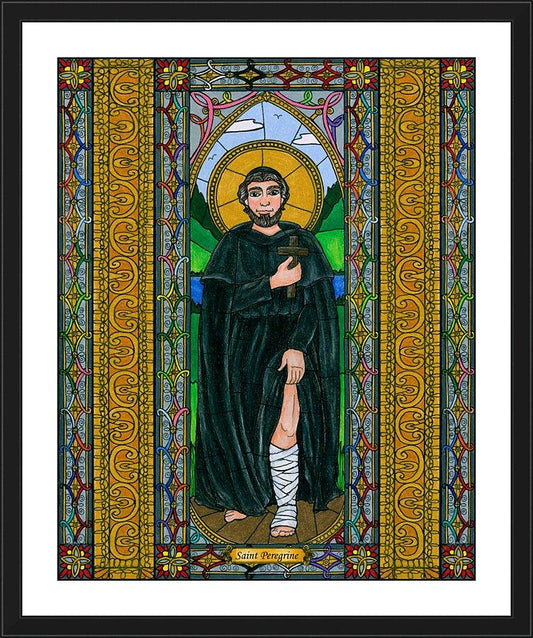 Wall Frame Black, Matted - St. Peregrine by B. Nippert