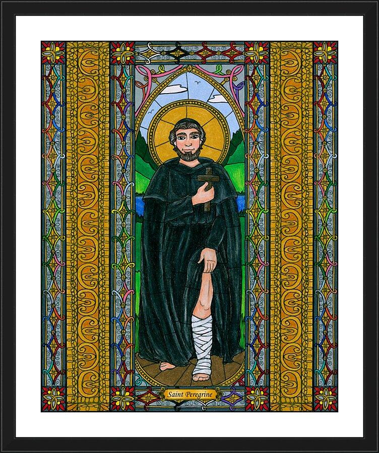 Wall Frame Black, Matted - St. Peregrine by Brenda Nippert - Trinity Stores