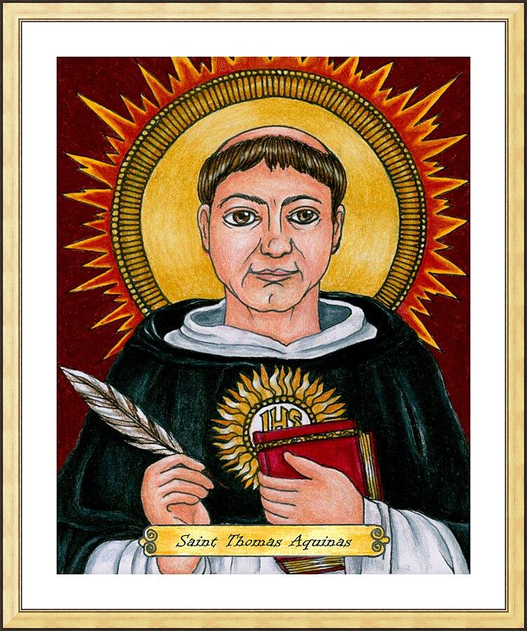 Wall Frame Gold, Matted - St. Thomas Aquinas by Brenda Nippert - Trinity Stores