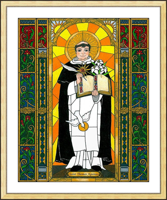 Wall Frame Gold, Matted - St. Thomas Aquinas by B. Nippert