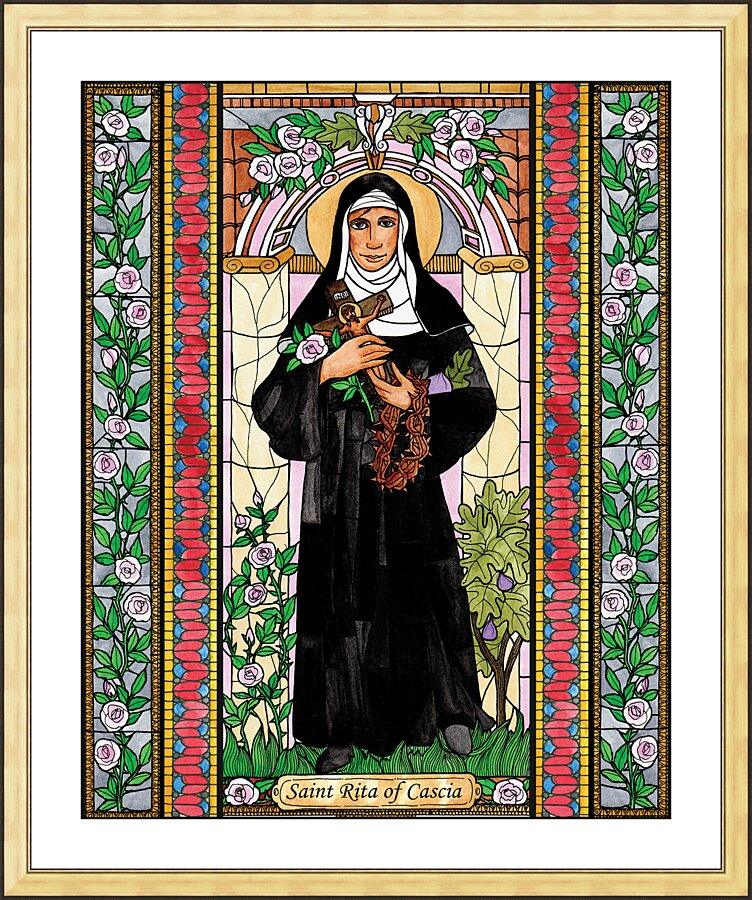 Wall Frame Gold, Matted - St. Rita of Cascia by Brenda Nippert - Trinity Stores