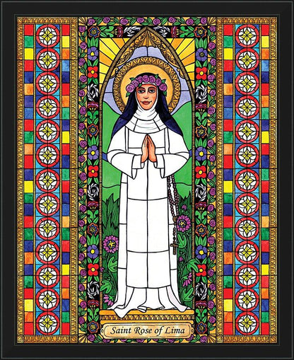 Wall Frame Black - St. Rose of Lima by B. Nippert