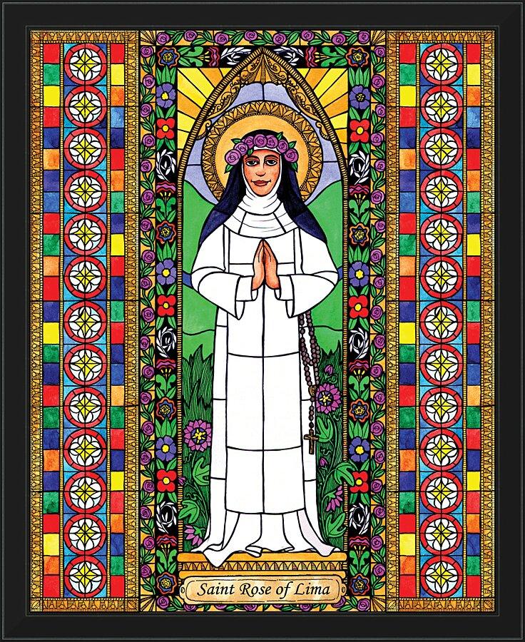 Wall Frame Black - St. Rose of Lima by Brenda Nippert - Trinity Stores