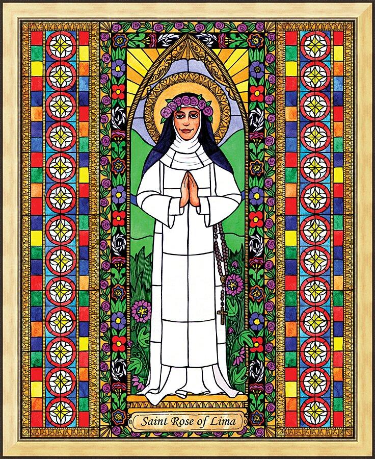Wall Frame Gold - St. Rose of Lima by B. Nippert
