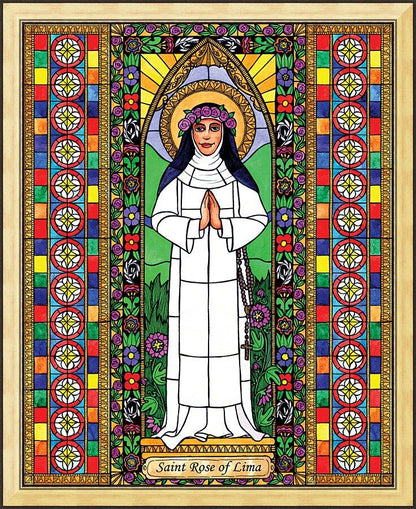 Wall Frame Gold - St. Rose of Lima by B. Nippert