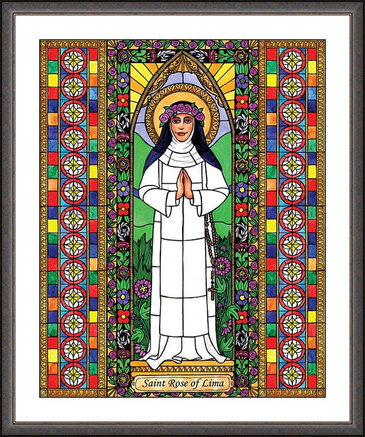Wall Frame Espresso, Matted - St. Rose of Lima by B. Nippert