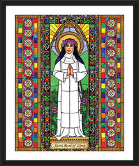 Wall Frame Black - St. Rose of Lima by B. Nippert