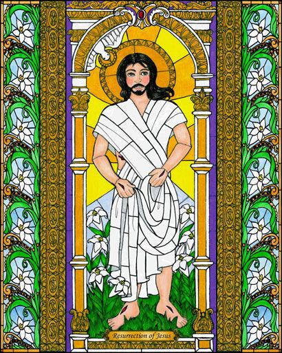 Wall Frame Black, Matted - Resurrection of Jesus by B. Nippert
