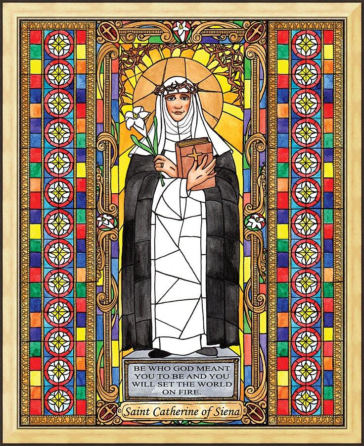 Wall Frame Gold - St. Catherine of Siena by B. Nippert