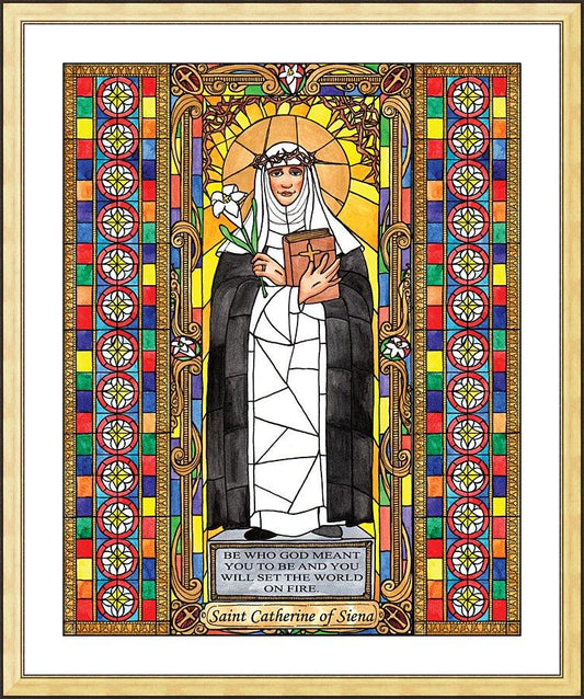 Wall Frame Gold, Matted - St. Catherine of Siena by B. Nippert
