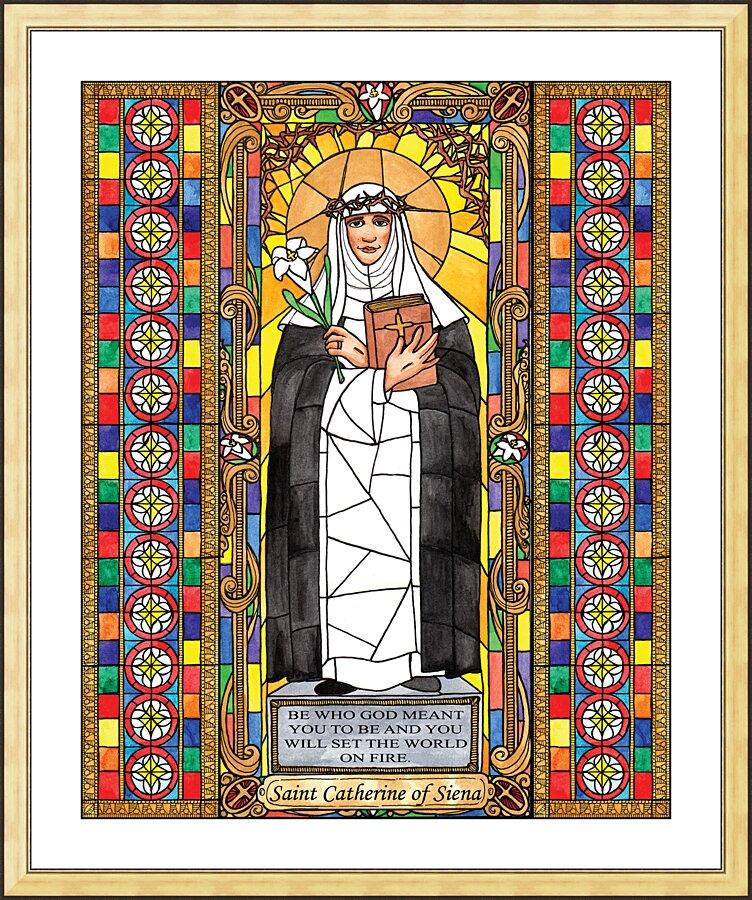 Wall Frame Gold, Matted - St. Catherine of Siena by Brenda Nippert - Trinity Stores