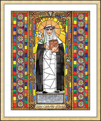 Wall Frame Gold - St. Catherine of Siena by B. Nippert