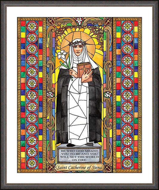 Wall Frame Espresso, Matted - St. Catherine of Siena by B. Nippert
