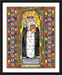 Wall Frame Black - St. Catherine of Siena by B. Nippert
