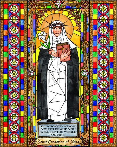 Wall Frame Black, Matted - St. Catherine of Siena by B. Nippert
