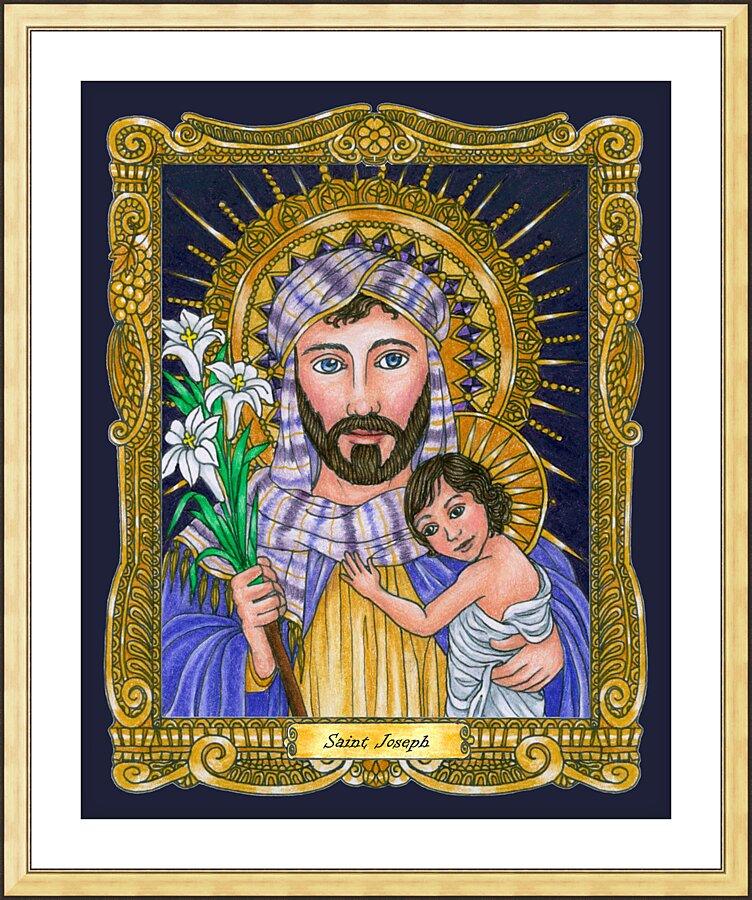 Wall Frame Gold, Matted - St. Joseph by Brenda Nippert - Trinity Stores