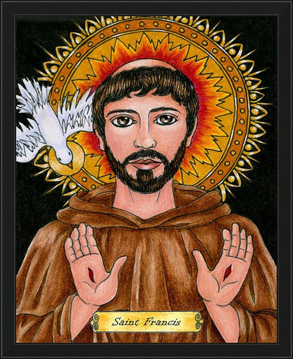 Wall Frame Black - St. Francis of Assisi by Brenda Nippert - Trinity Stores