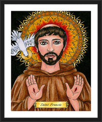 Wall Frame Black - St. Francis of Assisi by B. Nippert