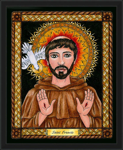 Wall Frame Black - St. Francis of Assisi by Brenda Nippert - Trinity Stores