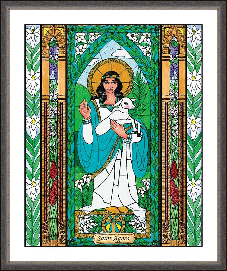Wall Frame Espresso, Matted - St. Agnes by Brenda Nippert - Trinity Stores