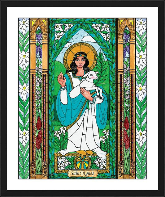 Wall Frame Black, Matted - St. Agnes by B. Nippert