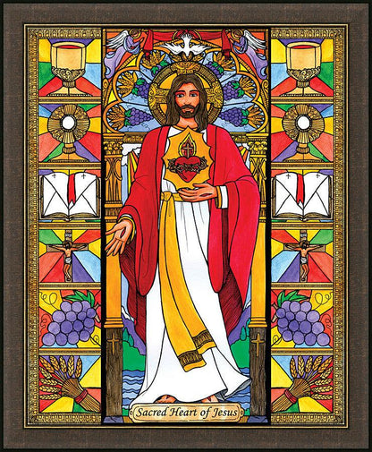 Wall Frame Espresso - Sacred Heart of Jesus by B. Nippert