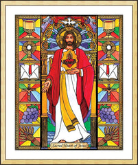 Wall Frame Gold - Sacred Heart Sacred Heart of Jesus by B. Nippert