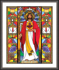 Wall Frame Espresso - Sacred Heart Sacred Heart of Jesus by B. Nippert