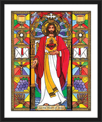 Wall Frame Black - Sacred Heart Sacred Heart of Jesus by B. Nippert