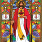 Wall Frame Black, Matted - Sacred Heart of Jesus by Brenda Nippert - Trinity Stores