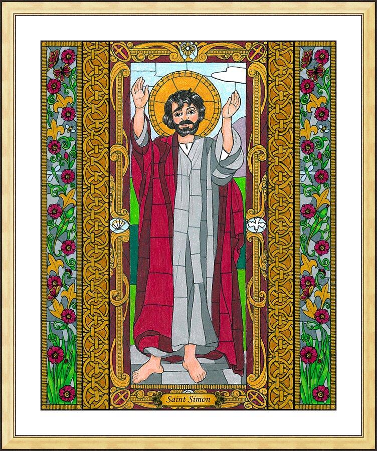 Wall Frame Gold, Matted - St. Simon the Apostle by B. Nippert