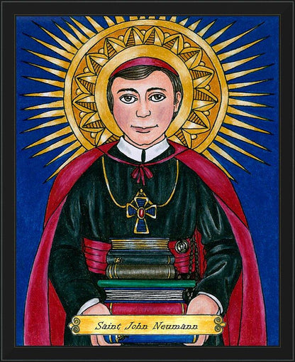 Wall Frame Black - St. John Neumann by Brenda Nippert - Trinity Stores