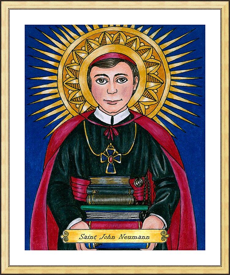 Wall Frame Gold, Matted - St. John Neumann by Brenda Nippert - Trinity Stores