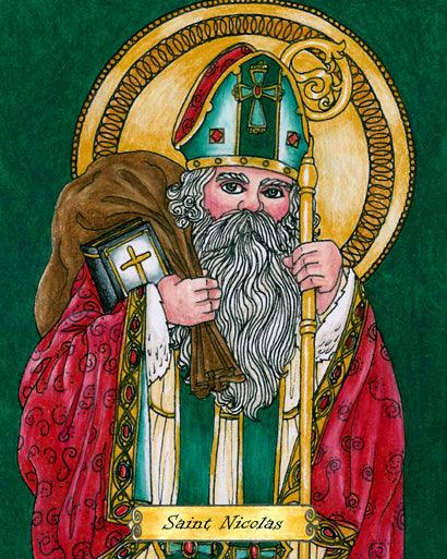 Wall Frame Black, Matted - St. Nicholas by Brenda Nippert - Trinity Stores