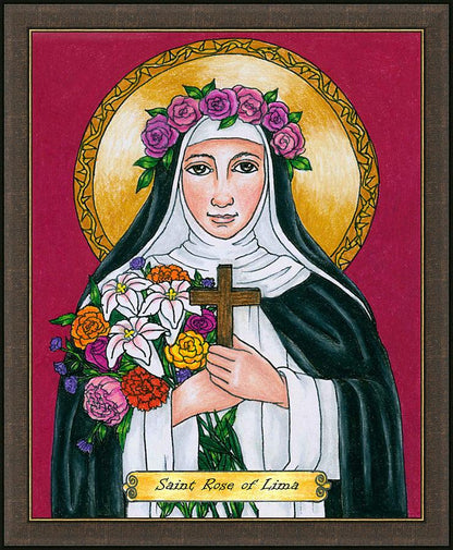 Wall Frame Espresso - St. Rose of Lima by Brenda Nippert - Trinity Stores