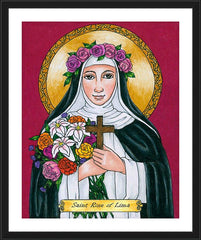 Wall Frame Black - St. Rose of Lima by B. Nippert