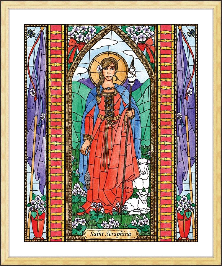 Wall Frame Gold, Matted - St. Seraphina by Brenda Nippert - Trinity Stores