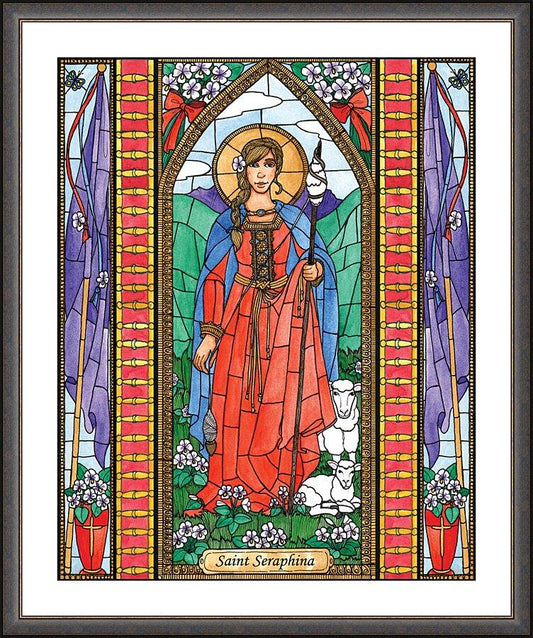 Wall Frame Espresso, Matted - St. Seraphina by B. Nippert