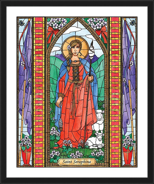 Wall Frame Black, Matted - St. Seraphina by B. Nippert