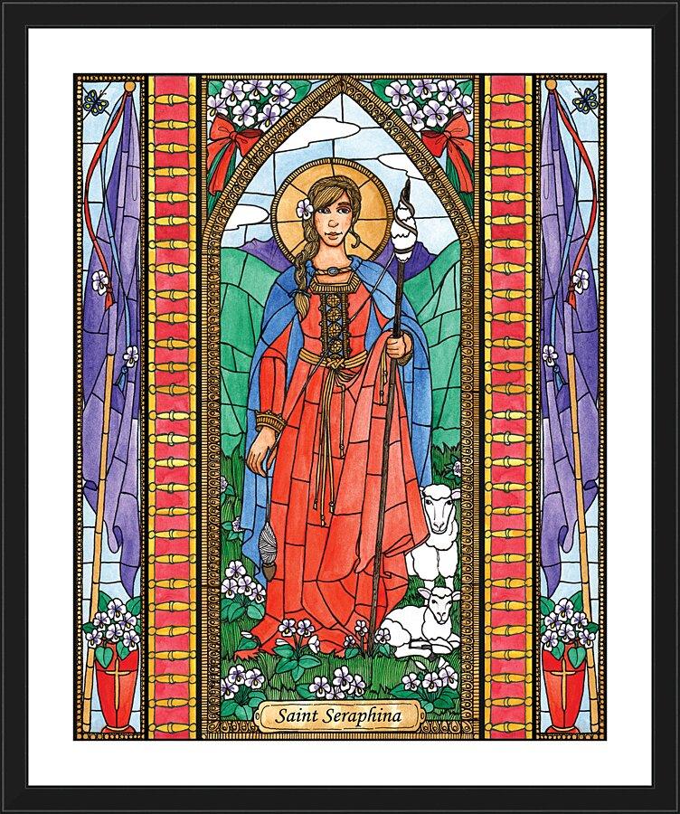 Wall Frame Black, Matted - St. Seraphina by Brenda Nippert - Trinity Stores