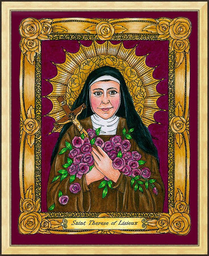 Wall Frame Gold - St. Thérèse of Lisieux by Brenda Nippert - Trinity Stores